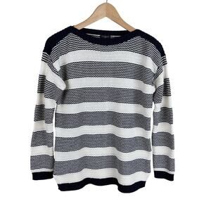 NWT Talbots Striped Boat Neck Knit Sweater Womens Size M Petite Nautical Classic